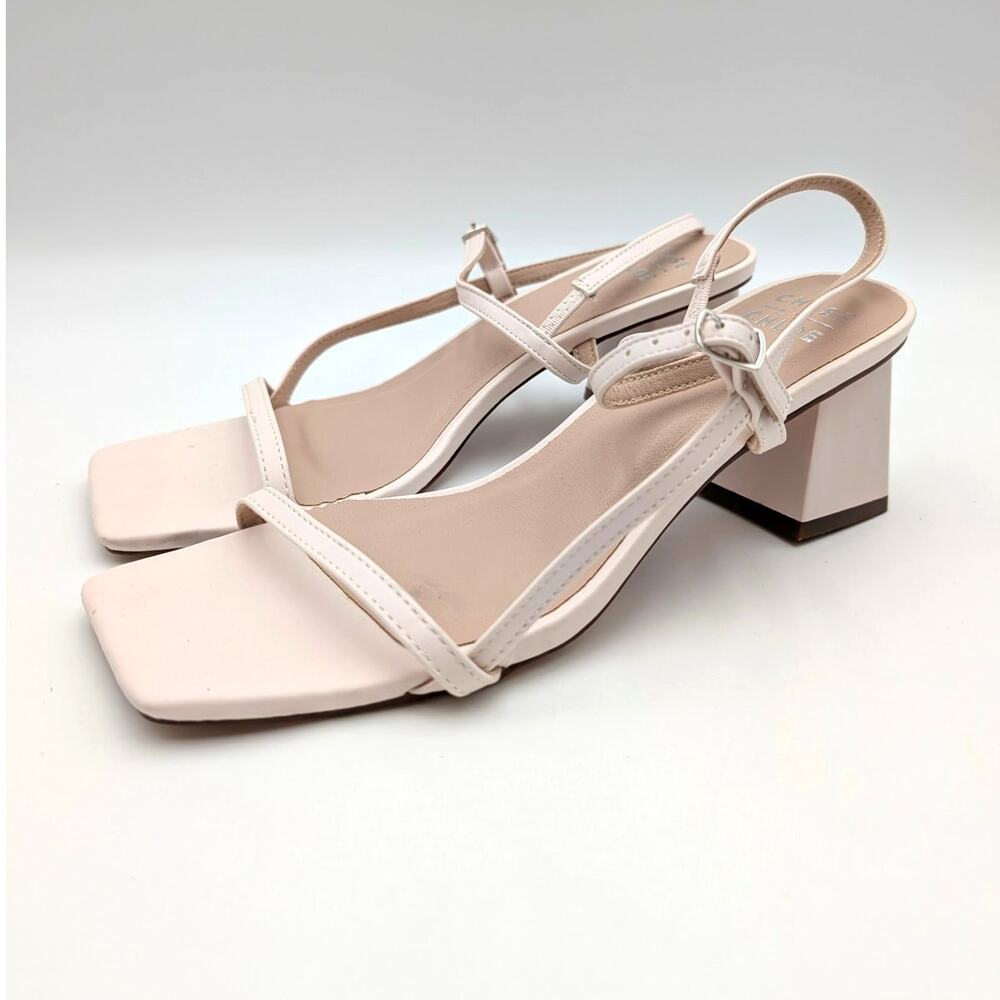 Chase and Chloe Maple Slingback Block Heel Sandal Womens Neutral Size US7.5 EU38